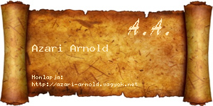 Azari Arnold névjegykártya